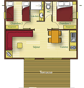 plan des chalets camping la source berrias et casteljau ardeche 07